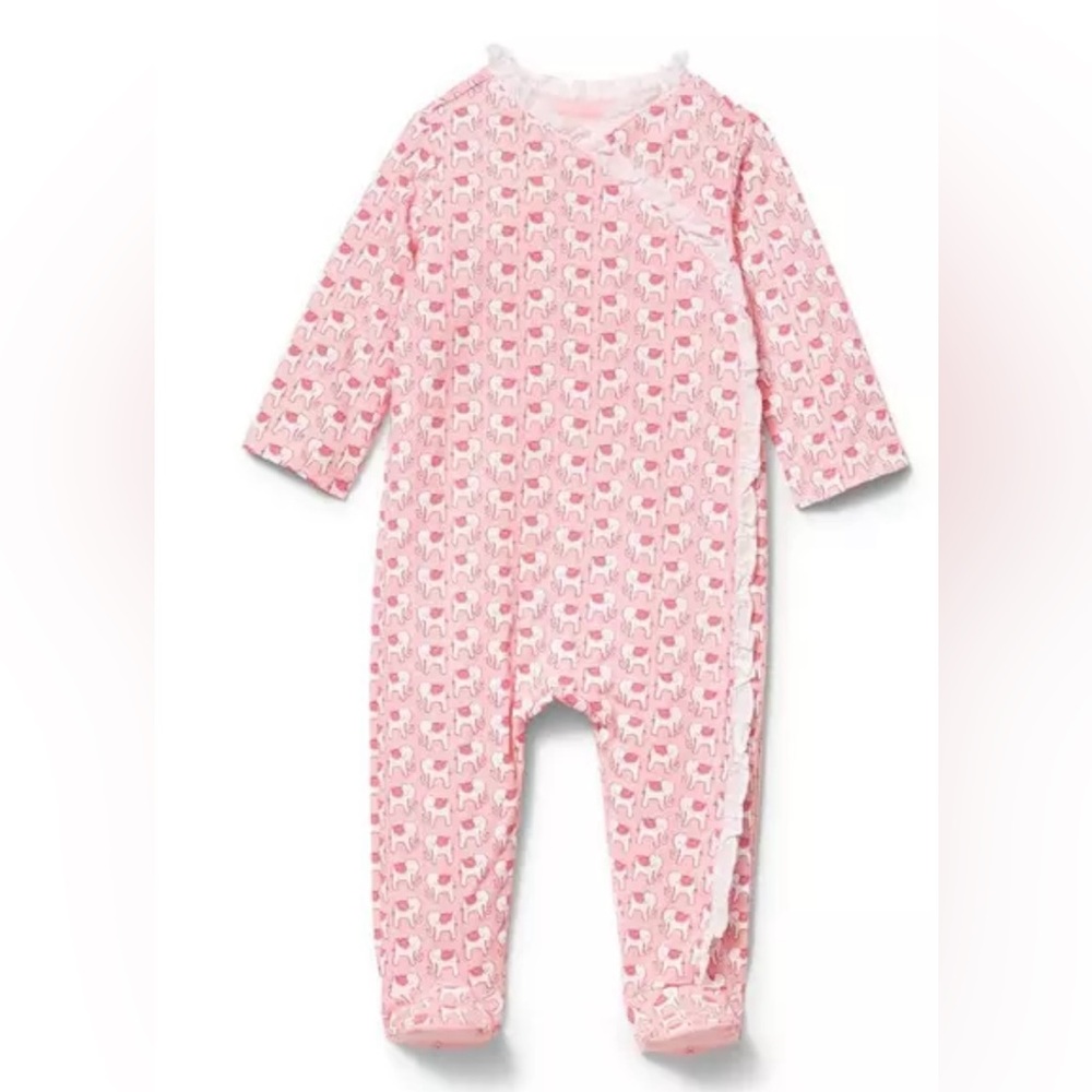 Janie and Jack Baby Girl Pink Elephant Onesie